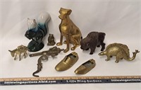 Figurines Lot-Brass/Wood/Ceramic