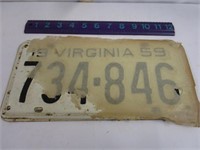 Virginia License Plates 1959