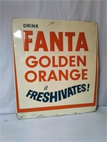Canadian 1964 Drink Golden Fanta Embossed Sign