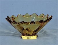 Amber Glass Mint Dish 3"h x 7"