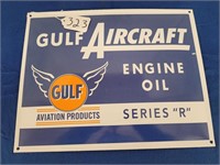 New Porcelain "Gulf Aircraft Oil" Advertising Sign