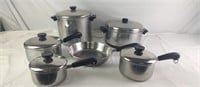 11 pc. Reverware stainless steel pots and pans