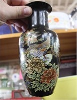 PEACOCK DECORATED ASIAN VASE