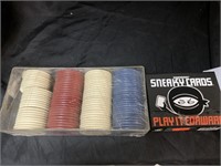 SNEAKY CARDS GAME & POKER CHIPS