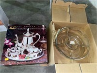 4 piece coffee set and glass bowl