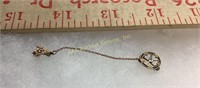10k gold antique Masonic pin - chain has solder