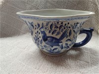 Vintage Blue/White Ceramic Chinese Pitcher