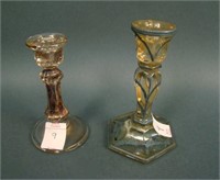 (1) 4” Tall Mini Candlestick – Silver Foil Overlay