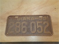1933 INDIANA LICENSE PLATE
