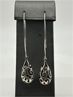 Sterling Silver CFJ Reticulated Dangle Earrings