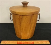 QUALITY MID CENTURY TEAK ICE BUCKET WITH INSERT