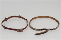 Navajo American Indian Hat Bands, Leather & Silver