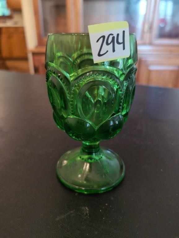 Moon and Stars green goblet