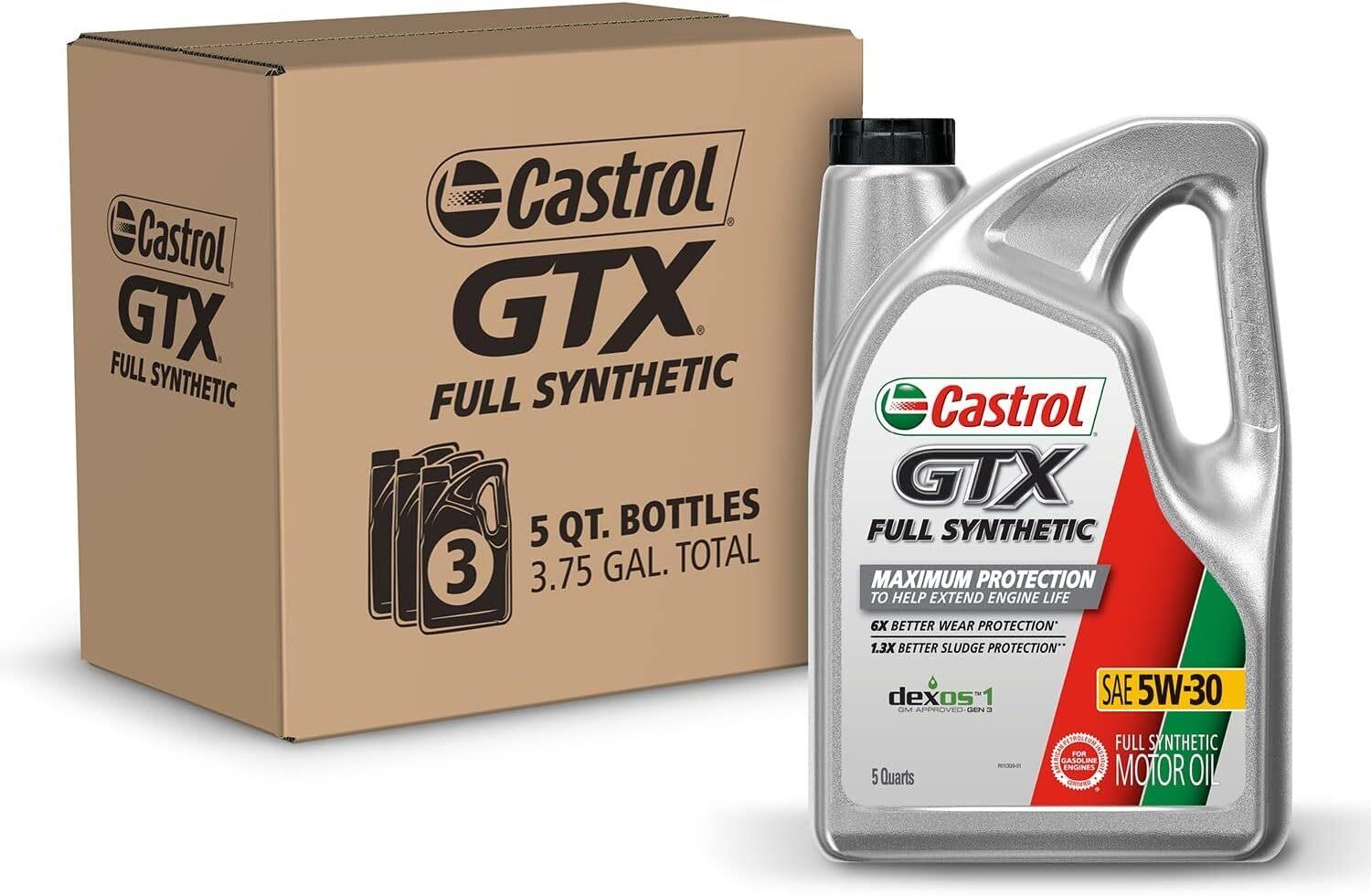 3 Pack-Castrol GTX Full Synthetic 5W-30  5 Qt.