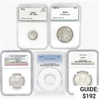 1936-2019 [5] US Varied Silver Coinage  MS/AU