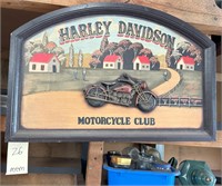 Harley Davidson Motorcycle Club Timber Sign