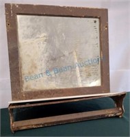 Mirror with marble shelf and towel bar