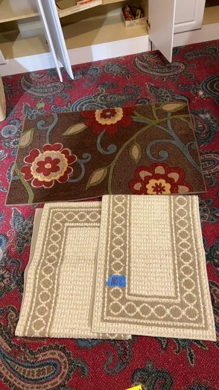 Flower rug: 44”x29.5”, runner rugs  53”x19.5”