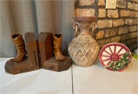 Western Decor Items, Boots Book Ends, Pottery,