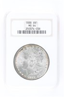 1888 US MORGAN SILVER $1 DOLLAR COIN