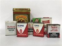 Collection of vintage spice containers