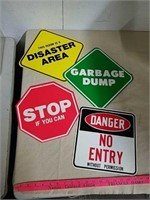 4 cardboard signs