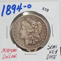 Semi Key Date 1894-O 90% Silver Morgan $1 Dollar