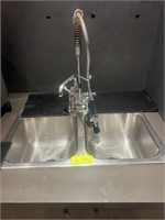 DROP IN TWO COMPARTMENT SINK W/ FAUCET AND SPRAY