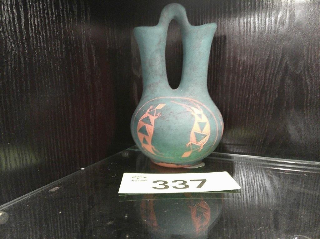 Acoma Turquoise Pottery Wedding Vase