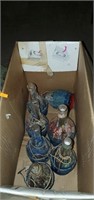 Lot of wax candle glass bottles