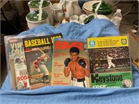 Three baseball and one boxing magazine