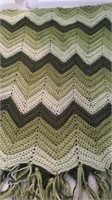 Green Crocheted Throw 44x52