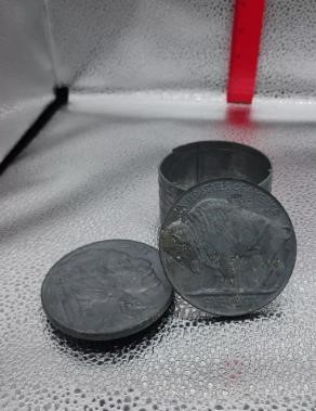Metal Buffalo Nickels 1970s Vintage Coin Bank