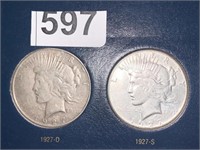 (3) SILVER DOLLARS - 1927-D, 1927-S