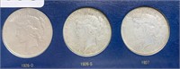 (3) SILVER DOLLARS - 1926-D, 1926-S, 1927