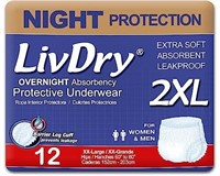 LivDry Adult XXL Incontinence Underwear, Overnight