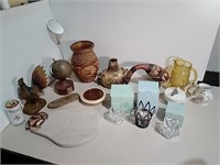 Lot Of Home Decor Incl. Geode Slice & Party Lite