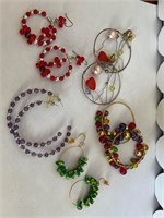 Multicolor Hoop Earrings Set (5 pairs in lot)
