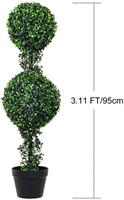Artificial Boxwood Leave Topiary Plant Tree, 2pck