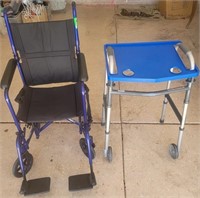 K - TRANSPORT WHEELCHAIR & WALKER W/ TRAY