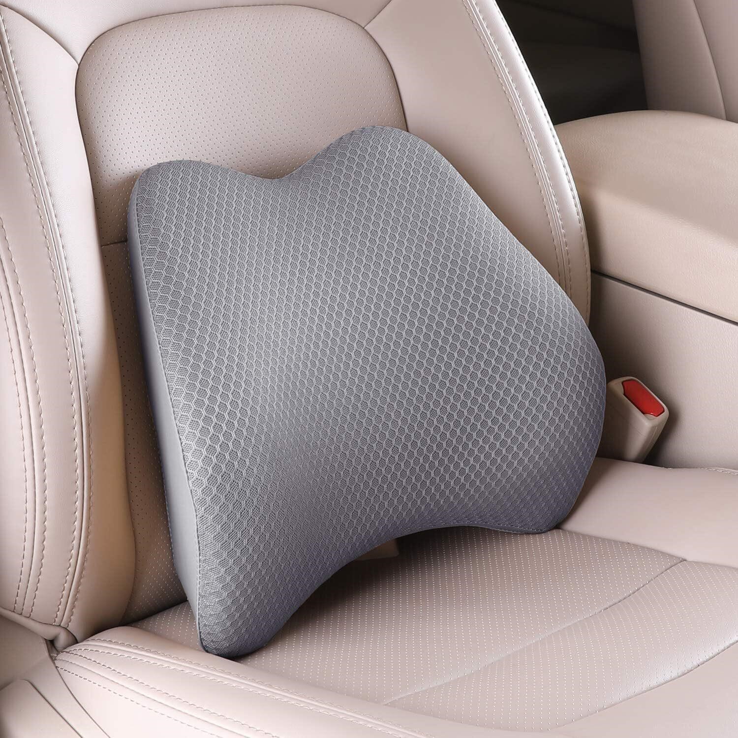 Memory Foam Lumbar Support - Car Seat (Gray)
