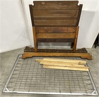 (AF) Wooden and Metal Bed Frame (70.5”x38”x49.5”)