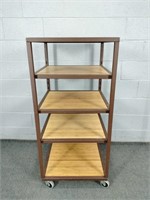 Five Tier Heavy Metal Frame Rolling Shelf Unit