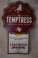 The Temptress Imperial Milk Stout Presswood Sign