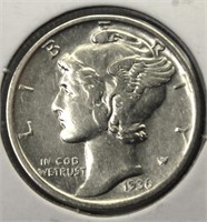 1936-D USA 90% Silver Mercury Dime
