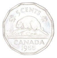 1955 Canada 5 Cent Coin