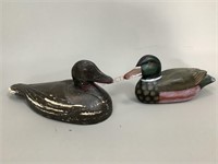 Two Wooden Duck Decoys