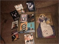 DVDs and decor doll