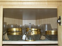 Gold rimmed glassware