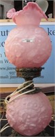 Fenton GWTW lamp-satin rosalene Poppy
